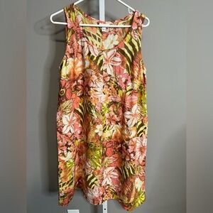 J. Jill Linen Dress with Floral Design